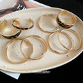 Gold Tone Leopard Print Open Cuff Bangle Set 4 Pieces view 2