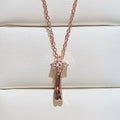 Rose Gold Tone Shooting Star Clear Stone Pendant Necklace view 1