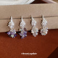 Silver Tone Shell and Beaded Tassel Stud Earrings in Two Colors view 2