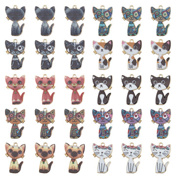 Enamel Colorful Cat Metal Charms with 10 Listed Options for DIY Jewelry Making