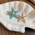 Enamel Starfish Open Rings Gold Ridge Trim 3 Colors view 2