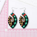 Silver Tone Colorful Paisley Acrylic Long Hook Earrings view 5