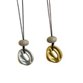 Black Cord Open Ring Pendant Necklace Gold or Silver view 5