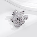 Flower Crystal Pearl Look Two Designs Metal Brooch Pin view 4