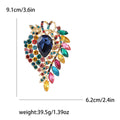 Large Teardrop Crystal Brooch With Layered Marquise Stone Halo view 10
