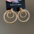 Textured Interlocking Circle and Knot Stud Earrings view 7