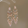 Beaded Chandelier Hook Earrings in Five Color Options view 8
