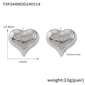 Textured Heart Pendant Necklaces and Matching Studs view 7