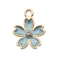 Lake Blue Enamel Zinc Alloy Daisy Rose Flower Charm Pendants for DIY Keychain Jewelry