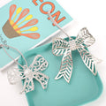 Silver Rhinestone Bow Metal Christmas Tree Ornaments view 3