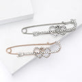 Double Heart Safety Pin Brooch Decorative Metal Pin For Jackets And Lapels view 3