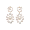 Silver Pearl Cluster Crystal Drop Earrings Decorative Jewelry view 5