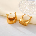Chunky Half-Moon Hoop Earrings Gold Silver Metal Pair view 2