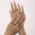 Gold Green Glass Stone Full Eternity Band Rings Stainless Steel view 2