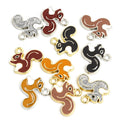 Enamel Squirrel Charms in Five Colors and Two Metal Tones view 5