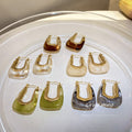 Chunky U Shaped Hoop Earrings in Six Colors Fashion Jewelry Accessories view 1