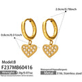 Gold Tone Pave Heart Drop Hoop and Leverback Earrings view 8
