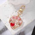 Gold Tone Abstract Face Pressed Flower Resin Clip Keychains view 6