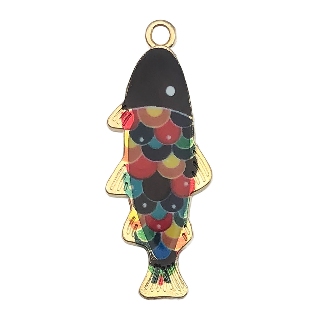 14x36mm Enamel Zinc Alloy Small Fish charm pendants for DIY earrings keychains and jewelry accessories