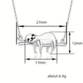 Sloth Branch Pendant Necklace Rose White Gold Metal Alloy view 4