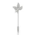Crystal Leaf Stick Pin with Long Metal Stem Decorative Clothing Pin view 5