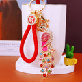 Jeweled Peacock Keychains in Six Colors with Six Matching Fortune Loops view 6