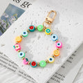 Evil Eye Beaded Wristlet Clip Keychains in Five Designs view 5