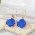 Gold Tone Irregular Druzy Style Hook Earrings in Four Colors view 3