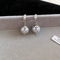 Silver Open Cross Band Ring Pearl Cross Hoop Earrings view 7