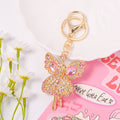 Rhinestone Angel Fairy Keychain Metal Ballerina Bag Charm view 7