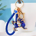 Jeweled Chinese Qilin Keychain in Red, Yellow and Blue view 3
