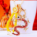 Crystal Zodiac Dragon Keychains with Fortune Cords and Loose Braided Loops view 10