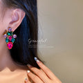 Multicolor Crystal Cluster Statement Earrings Fashion Jewelry Accessories view 4