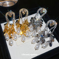 Crystal Teardrop Pearl Chandelier Earrings - 2 Styles view 2