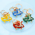 Mixed Jeweled Chinese Dragon Keychains in Thirty Eight Pictured Styles view 2