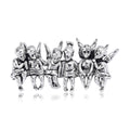 Six Angels Bench Brooch Gold or Silver Tone Metal Pin view 5