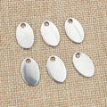 Polished Stainless Steel Oval Tag Pendants with Top Holes view 4
