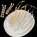 Hammered Oval Disc Necklace Bracelet Drop Earrings Nine Styles view 3