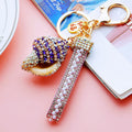 Jeweled Striped Tower Shell Keychains in Eight Colors plus Assorted Option view 7