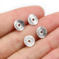 Radial Textured Flat Round Spacer Beads in Antique Silver view 2