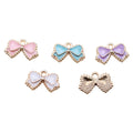 Enamel Bow Charms in Five Colors with Gold Tone Edges view 5