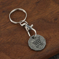 Dodecagonal Shopping Cart Symbol Metal Tag Keychain, Four Finishes view 4