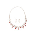 Silver Bow Teardrop Rhinestone Necklace Earring Sets view 5