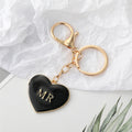 Gold Tone Black and White MR and MRS Heart Keychains view 6