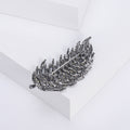 Rhinestone Openwork Leaf Brooch Black Gold or Silver view 3