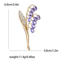 Crystal Grain Spray Brooch Gold Stem Four Color Stones view 6
