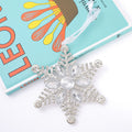 Silver Rhinestone Snowflake Metal Christmas Tree Ornaments view 4