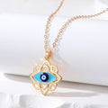 Gold and Silver Tone Geometric Crystal Evil Eye Pendant Necklaces view 7