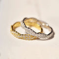 Gold and White Gold Tone Twisted Pave Crystal Bands Sizes 6-10 view 3