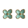 Mint Green Enamel Flower Starfish Heart Stud Earrings view 5